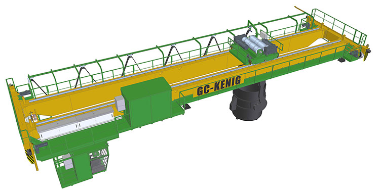 Кран мостовой двухбалочный металлургический производства ГК-Кениг